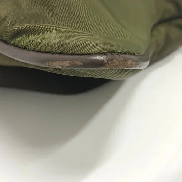 PRADA Triangle logo Crossbody Shoulder Bag Nylon khaki/SilverHardware - Picture 12 of 12